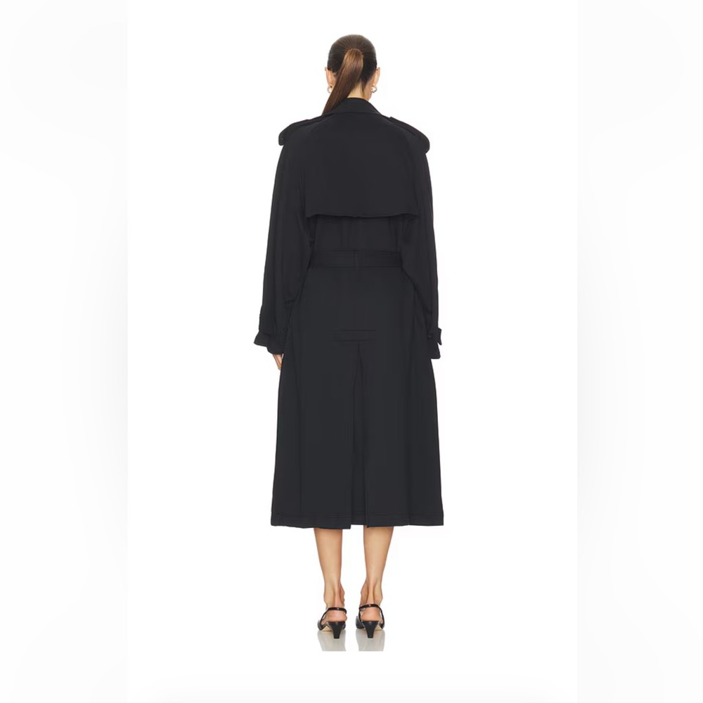 Skims Boyfriend Fleece Trench Coat in Onyx - Picture 3 of 8